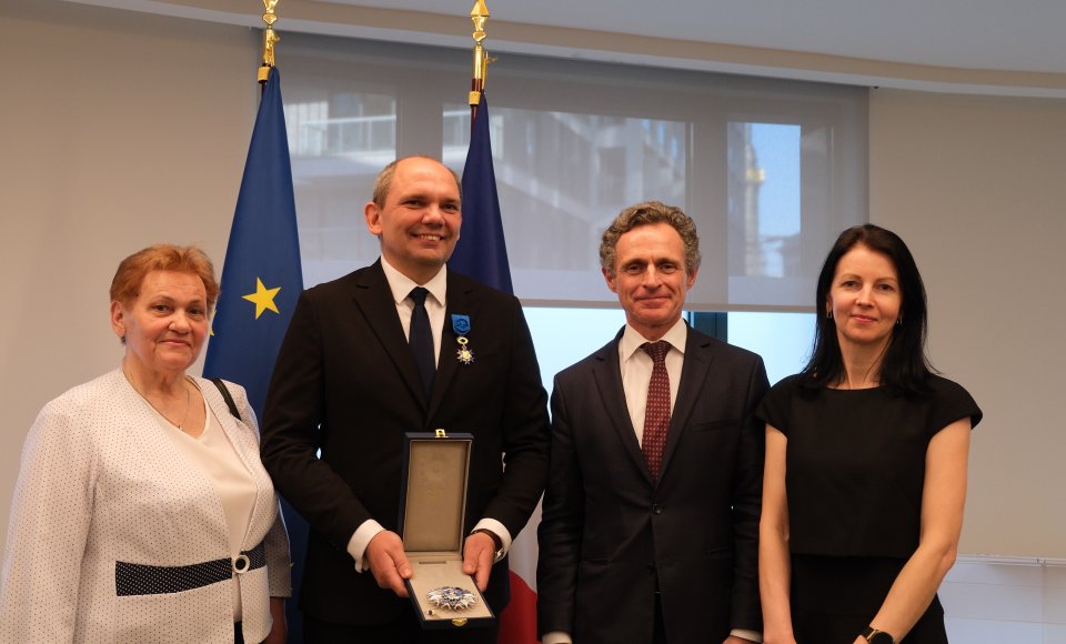 French National Award Presented to Ambassador N. Aleksiejūnas for Outstanding Contribution to the Development of Bilateral Relations