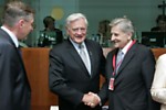Užsienio reikalų ministras Petras Vaitiekūnas, Prezidentas Valdas Adamkus, europos Centrinio Banko prezidentas Jean-Claude Trichet